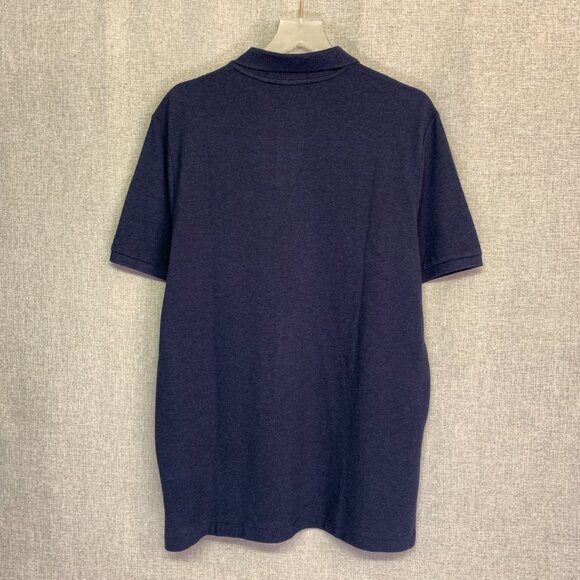 POLO RALPH LAUREN Cotton Mesh Classic Fit Polo Shirt LARGE Heather Navy Blue NWT - Picture 2 of 6